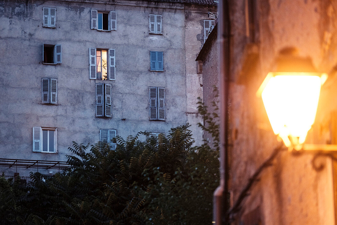 Dusk in Corte &quot;the secret capital of Corsica&quot;, Corsica, France.