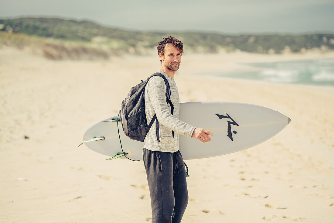 Surfers on Boodjedup beach at Margaret River, Western Australia, Australia, Oceania