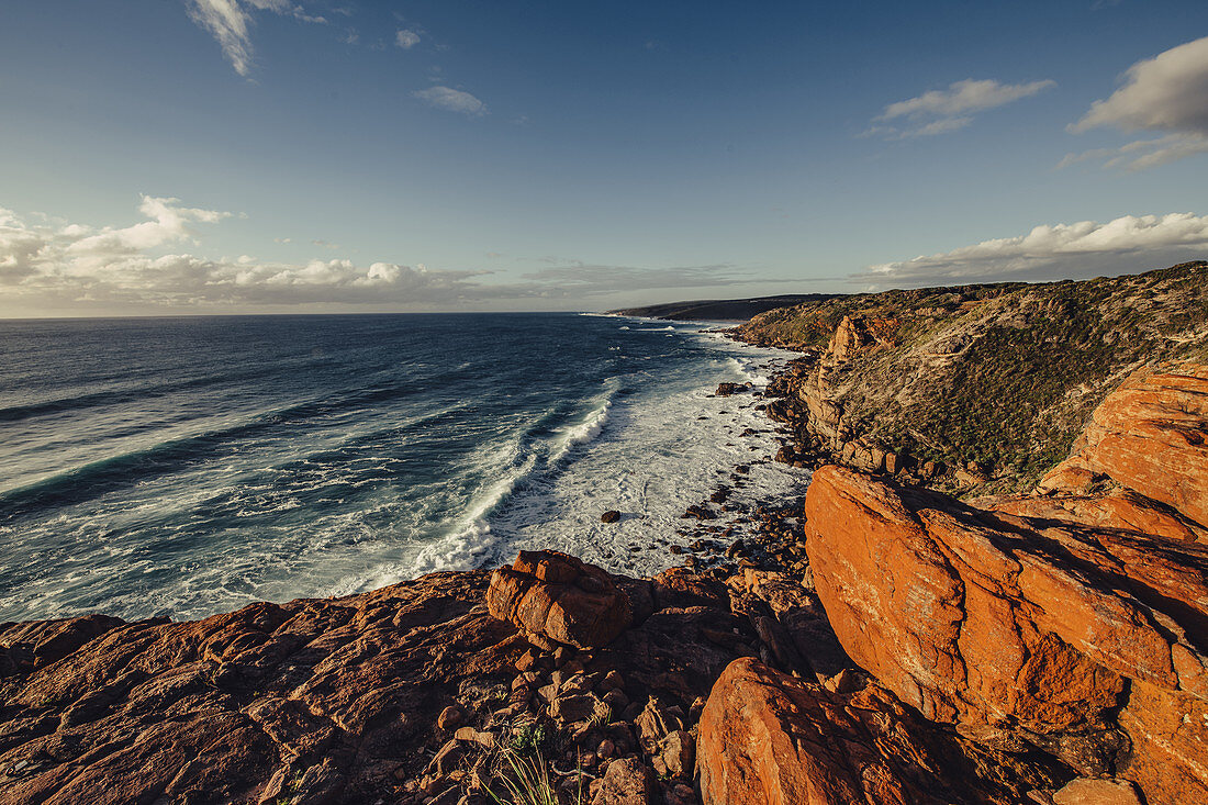 Sonnenuntergang bei den Wilyabrup sea cliffs bei Margaret River, Westaustralien, Australien, Ozeanien