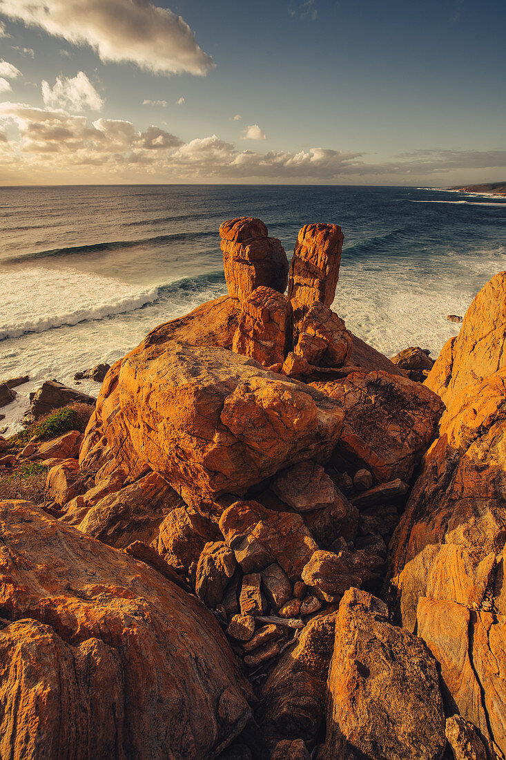 Sunset at the Wilyabrup sea cliffs at Margaret River, Western Australia, Australia, Oceania