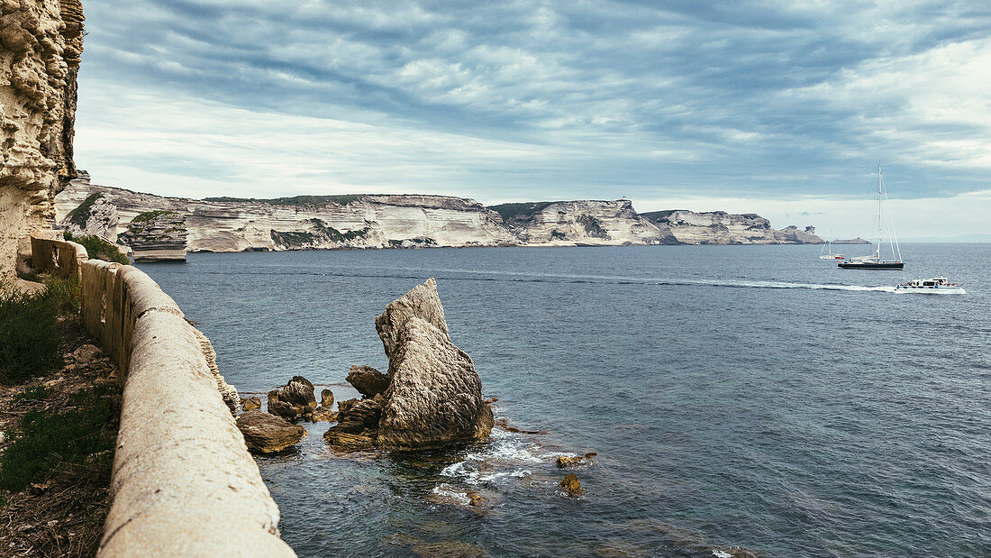 Cliffs below Bonifacio, Corsica, France