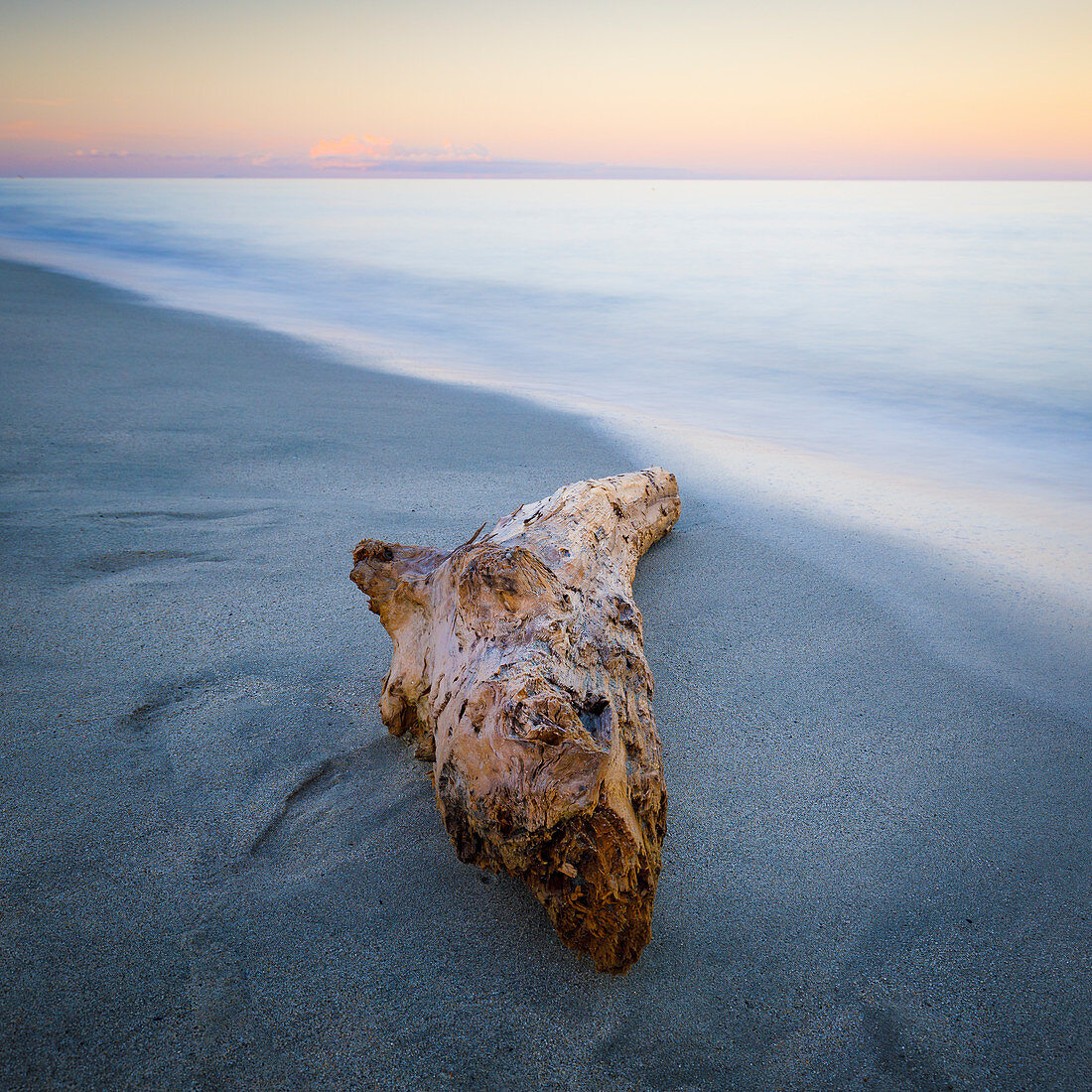 Beach at Ghisonaccia at sunrise, Corsica, France