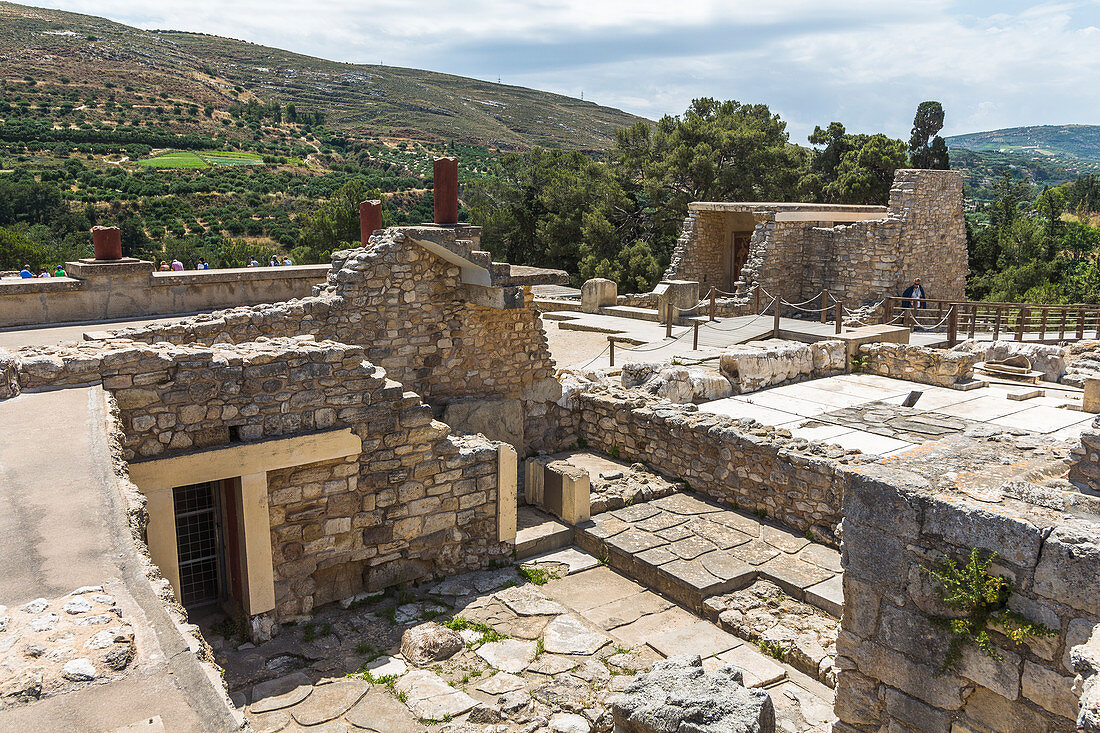 Überblick über das Gelände, Palast von Knossos, Kreta, Griechenland