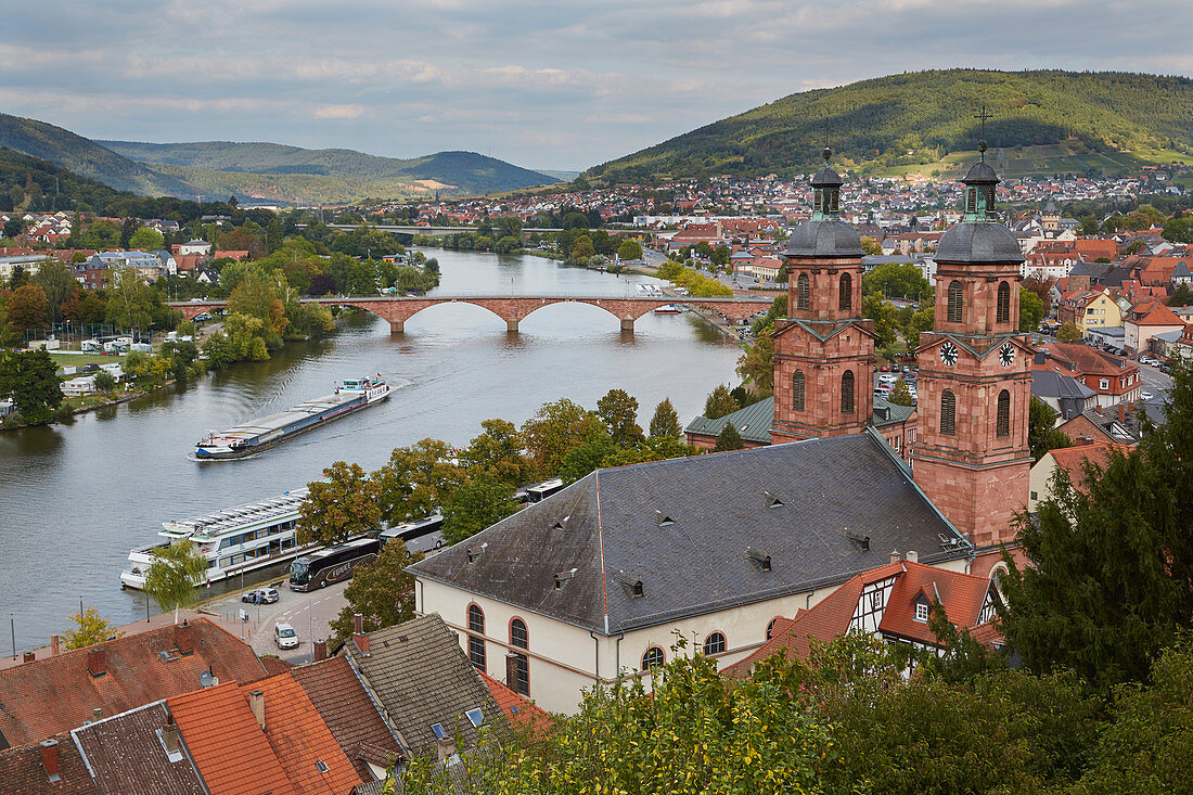 Blick von der Burg auf Miltenberg, Main, Unterfranken, Bayern, Deutschland, Europa