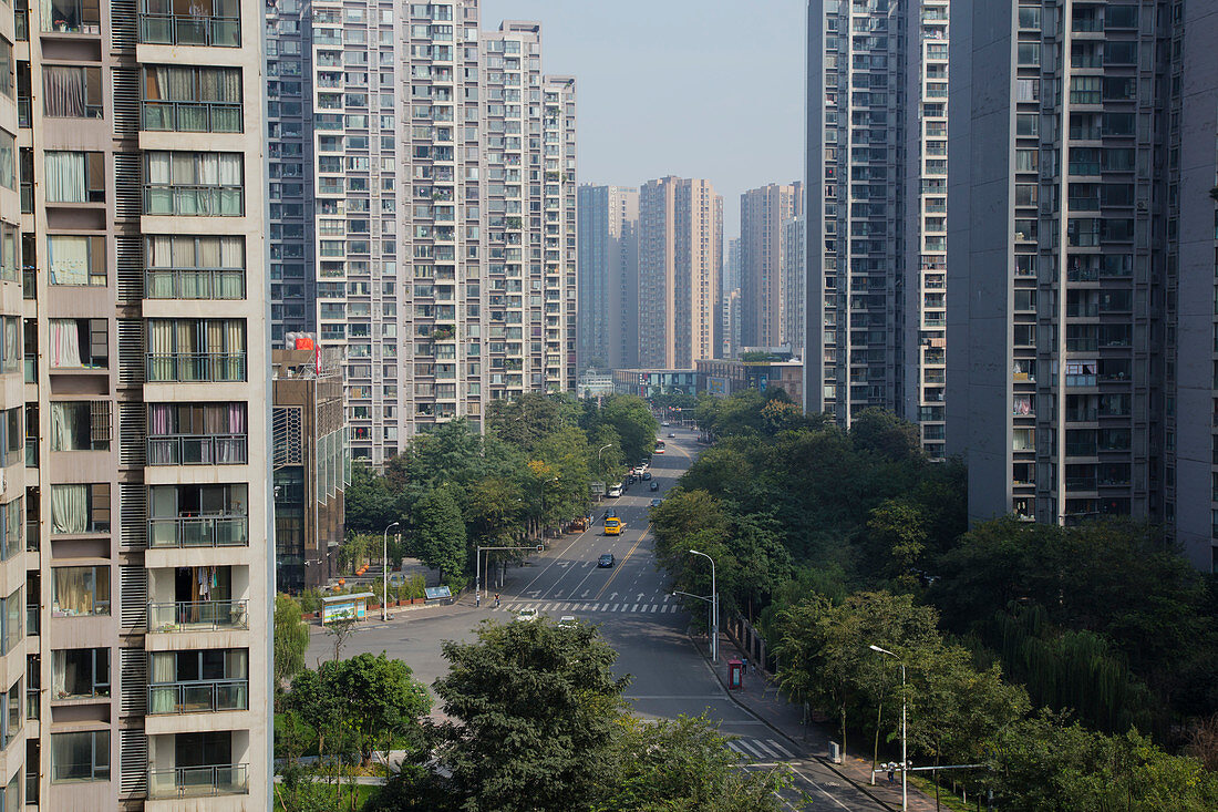 High Rise Apartment Blocks Chengdu City Sichuan Province China LA008744