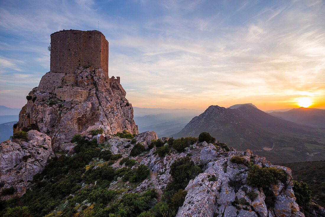 France, Aude, castle of Queribus