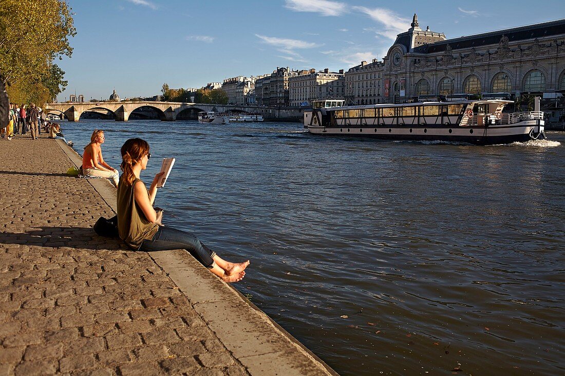 Frankreich, Paris, Seine-Ufer, UNESCO Weltkulturerbe, Quai des Tuileries