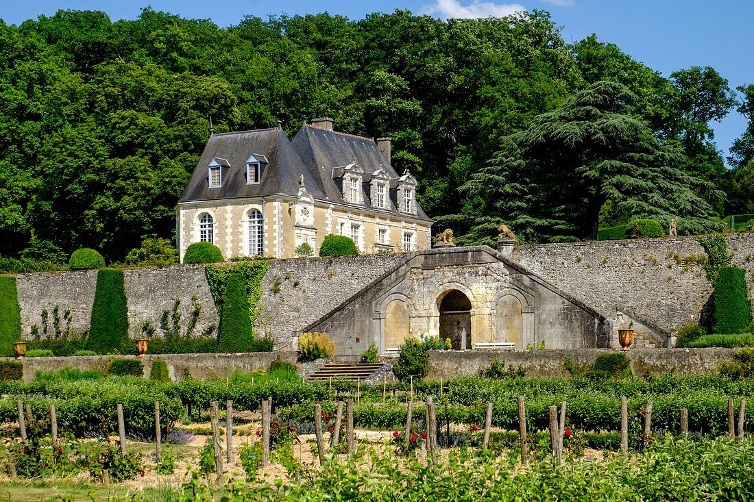 France, Indre et Loire, Loire Valley listed as World Heritage by UNESCO, Chancay, Castle and Gardens of Valmer, 16 th century, renaissance style