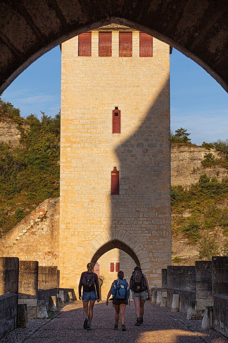 France, Lot, Bas-Quercy, Cahors, XIVth century Valentre bridge