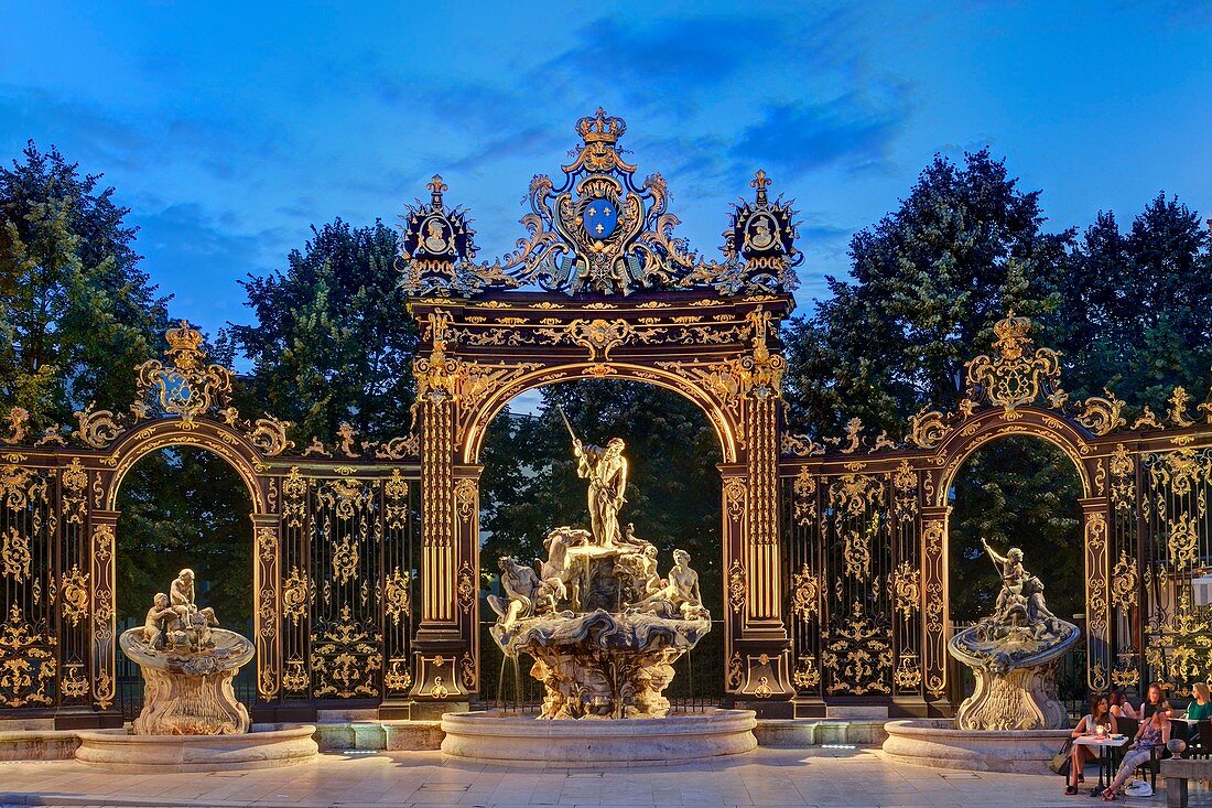 Frankreich, Meurthe und Mosel, Nancy, Stanislas-Platz, UNESCO Weltkulturerbe, Neptuns Brunnen