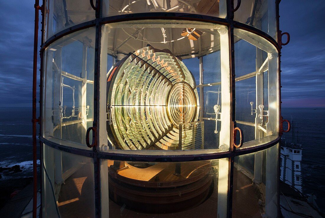 France, Finistere, Plougonvelin, Saint Mathieu cape, Inside Saint Mathieu lantern, Historical monument classified