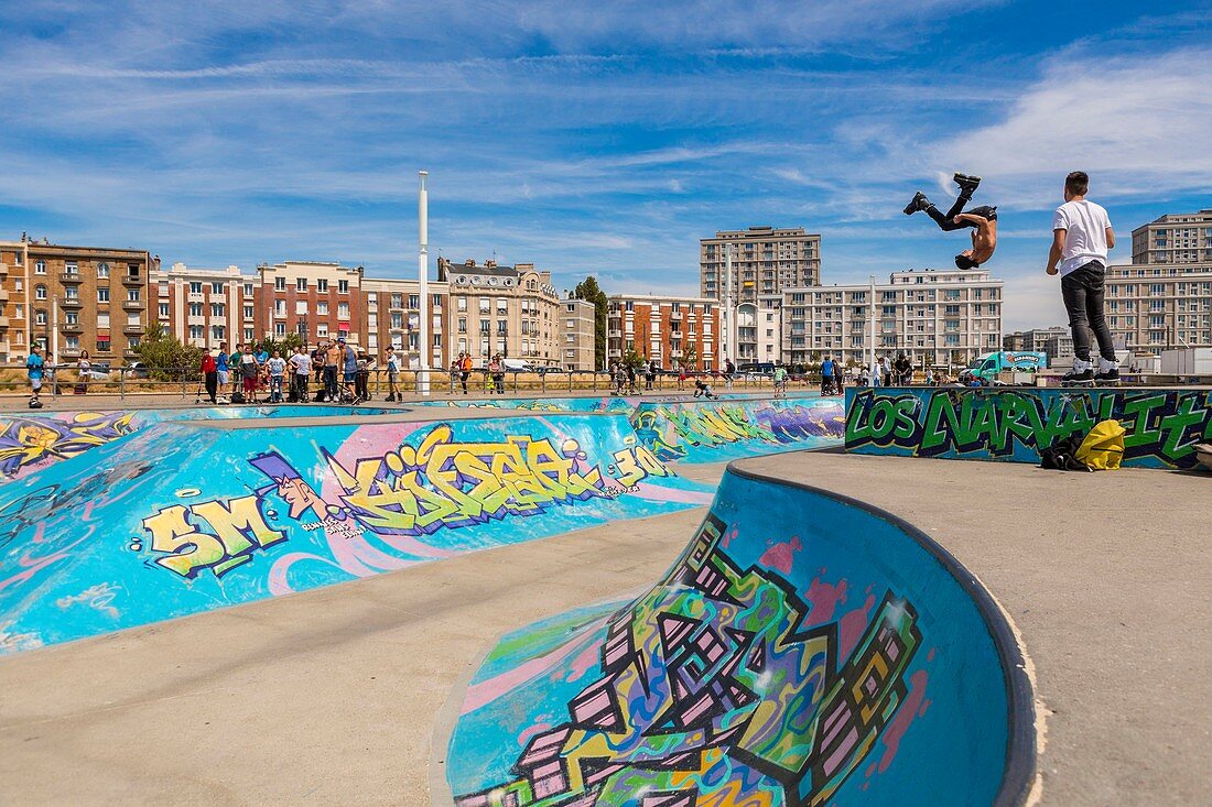 France, Seine Maritime, Le Havre, the skate park