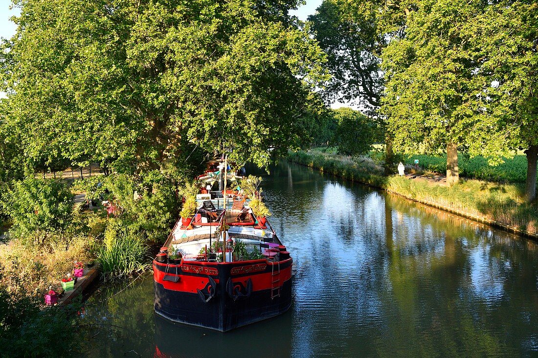 Frankreich, Herault, Cers bei Beziers, Canal du Midi, UNESCO Weltkulturerbe