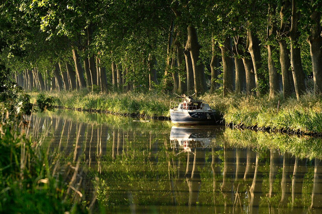 Frankreich, Herault, Cers bei Beziers, Canal du Midi, UNESCO Weltkulturerbe