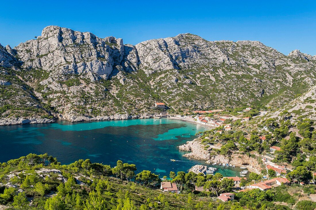 Frankreich, Bouches-du-Rhône, Marseille, Nationalpark Calanques, die Bucht von Sormiou