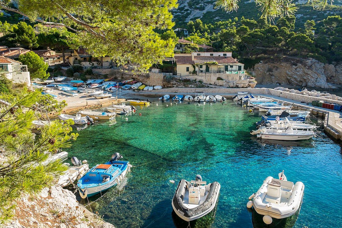 Frankreich, Bouches-du-Rhône, Marseille, Nationalpark Calanques, die Bucht von Sormiou