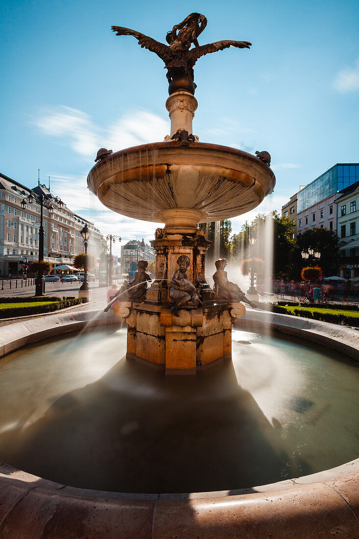 Blick auf den Ganymedes-Brunnen, Bratislava, Slowakei