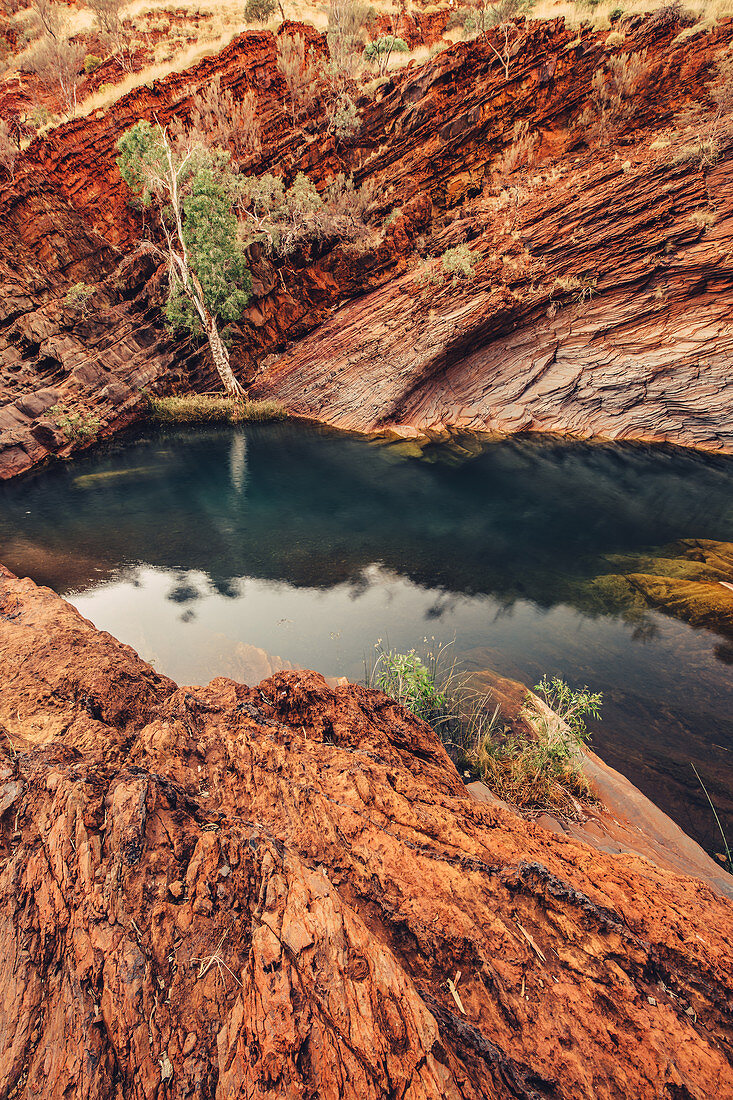 Felsenschlucht der Hamersley Gorge im Karijini Nationalpark in Westaustralien, Australien, Ozeanien
