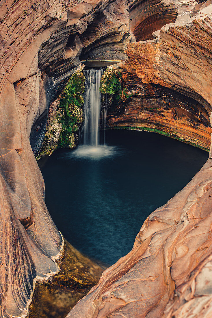 Hamersley Waterfall in Karijini National Park in Western Australia, Australia, Oceania;