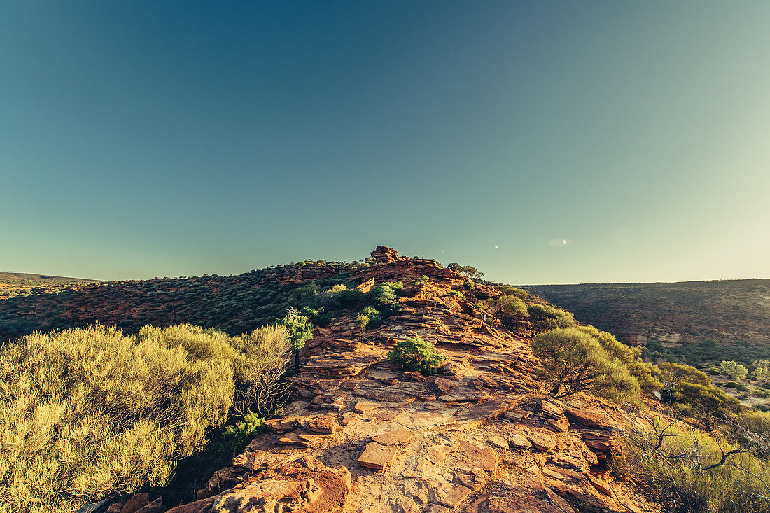 Sunrise at the Natures Window in Kalbarri National Park in Western Australia, Australia, Oceania;