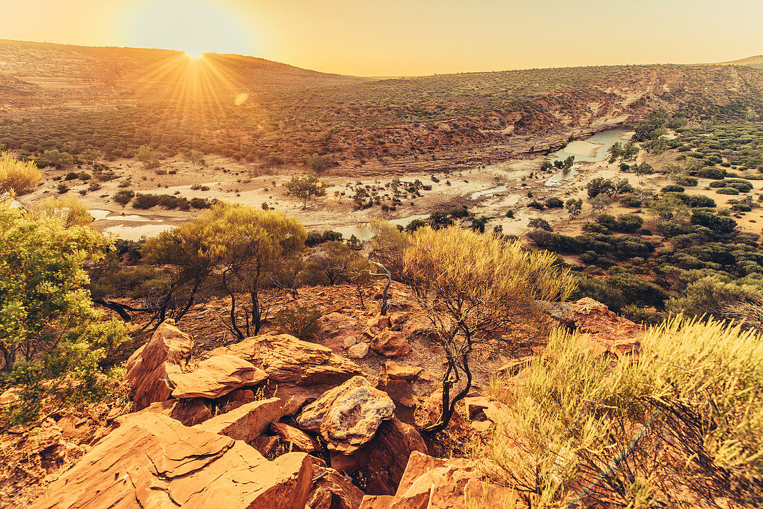 Evening mood in Kalbarri National Park in Western Australia, Australia, Oceania;