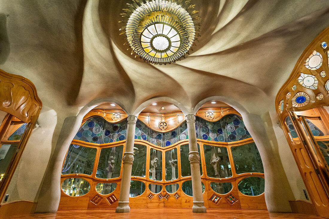 Inside the Casa Batllo by Antoni Gaudi, Barcelona, Spain