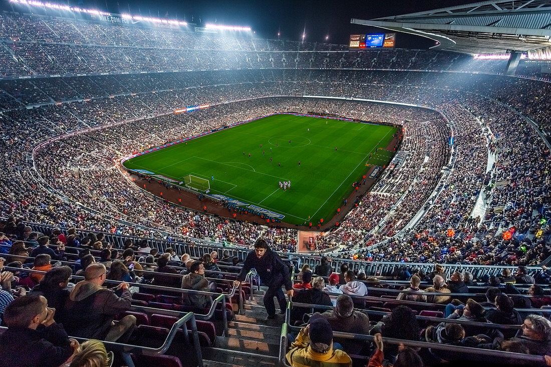 FC Barcelona home game at Estadio Nou Camp in Barcelona, Spain