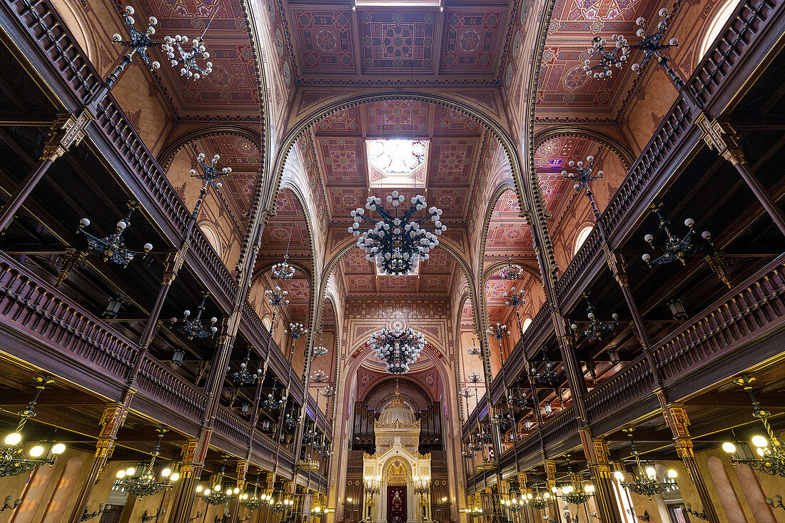 Inside the Great Synagogue in Budapest, Hungary