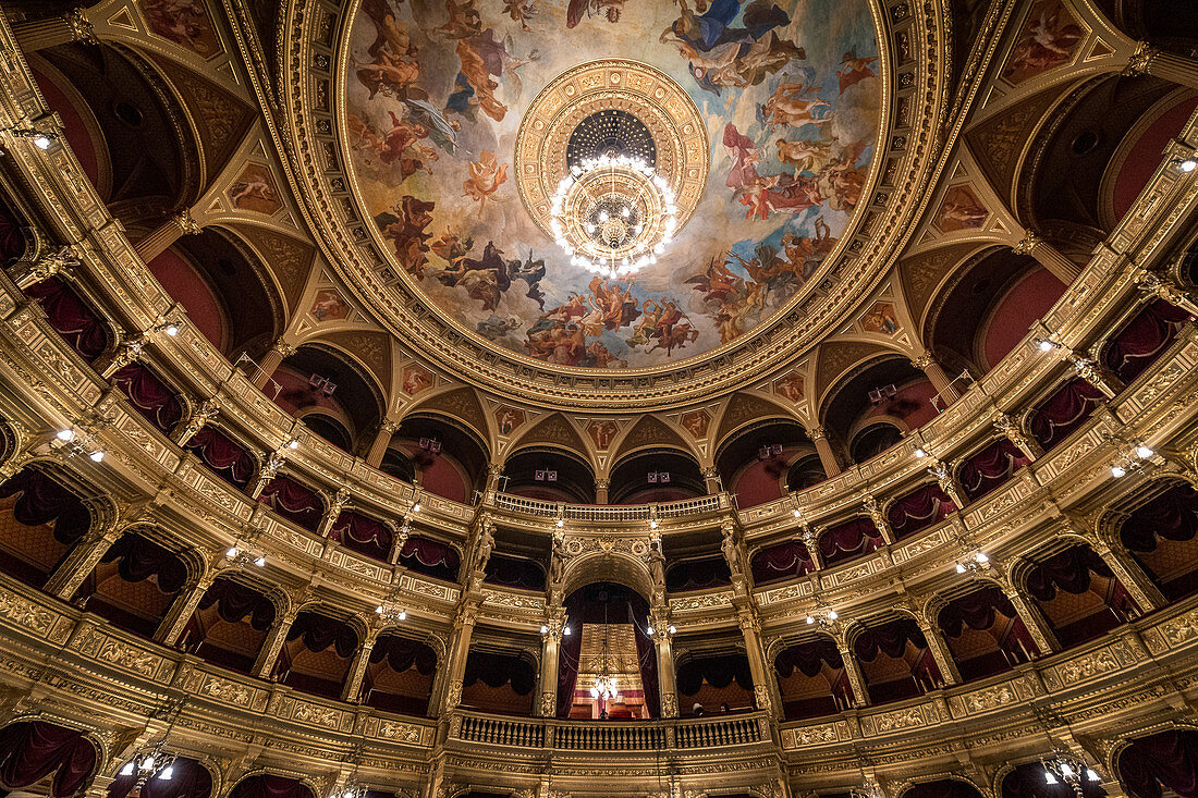 Inside the State Opera in Budapest, Hungary