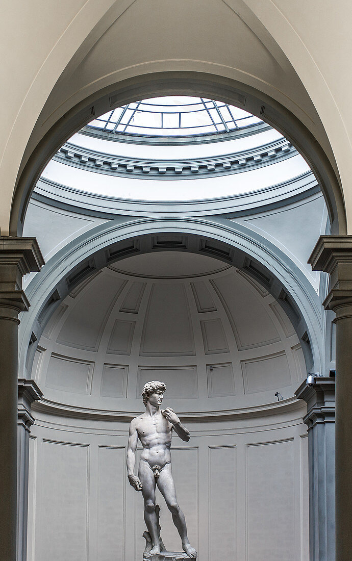 Statue of David by Michelangelo in the Galeria dell' Accademia, Florence, Italy