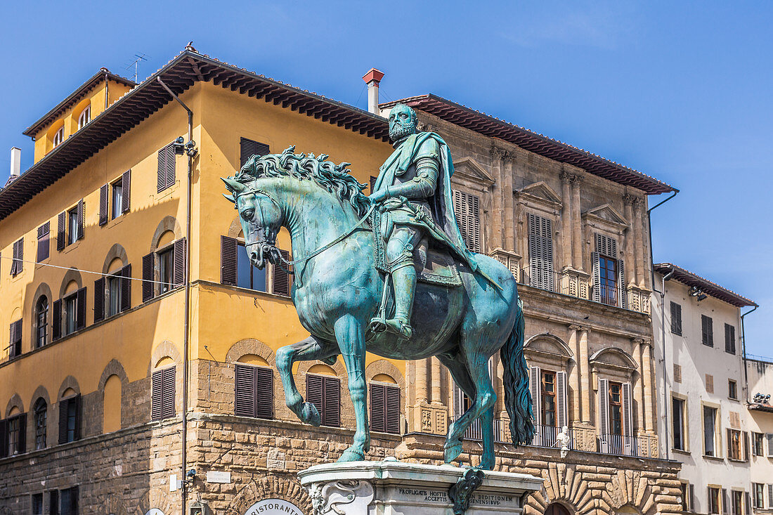 Equestrian statue of Cosimo de Medici in Florence, Italy