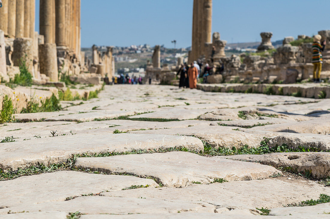 Die alten Straßen von Jerash, Jordanien