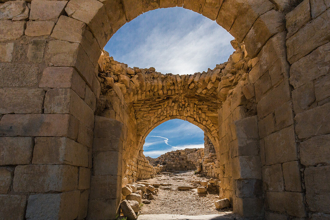 Die alte Kreuzfahrerfestung Shobak, oder Montreal, wie sie früher genannt wurde, östlich des Flusses Jordan in Jordanien