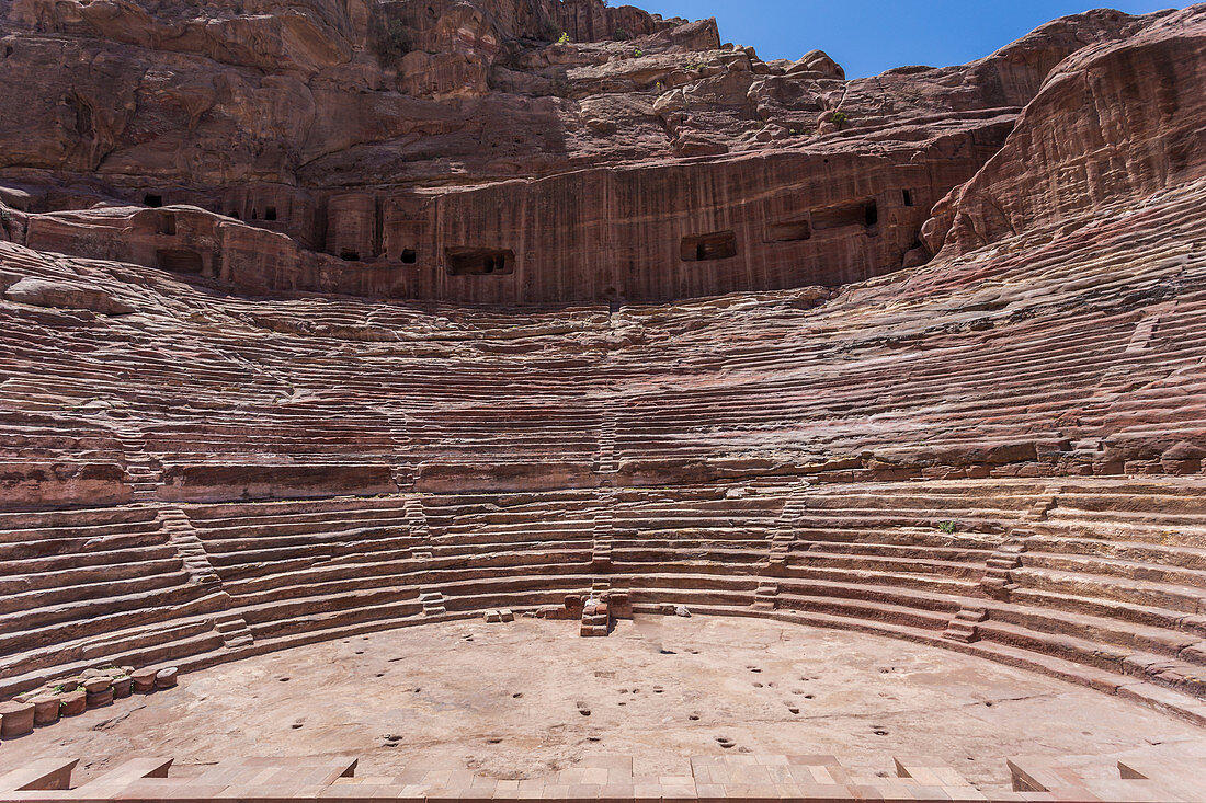 Ancient theater in the Nabataean city of Petra, Jordan