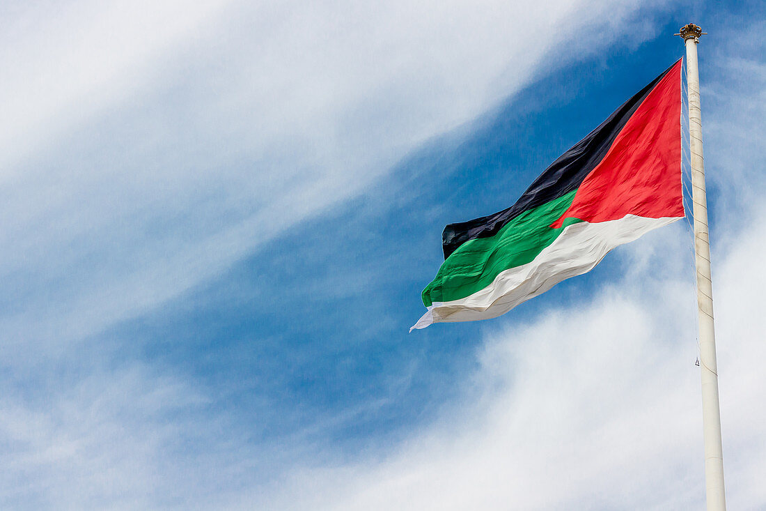 Jordanian flag in Aqaba, Jordan