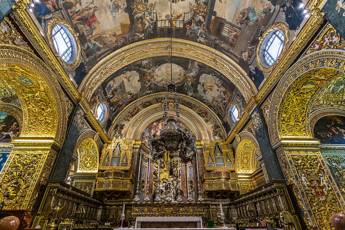 Inside St. John's Cathedral in Valletta, Malta