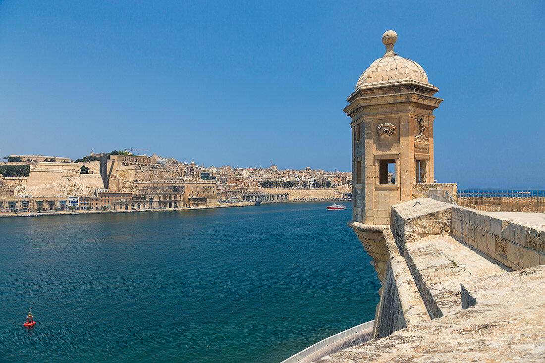 View from Senglea to Valletta, Malta
