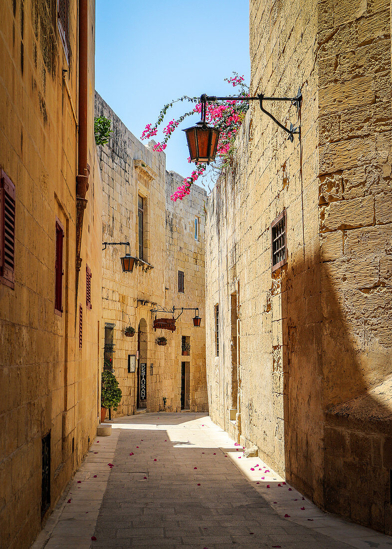 The beautiful streets of Mdina, Malta
