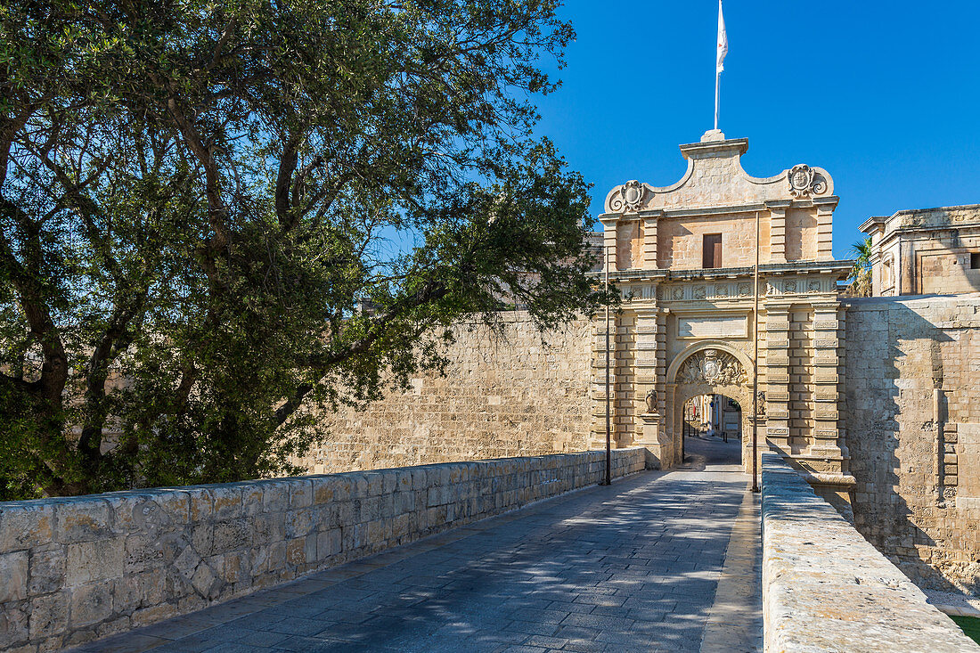 Der Eingang der mittelalterlichen Stadt Mdina, Malta