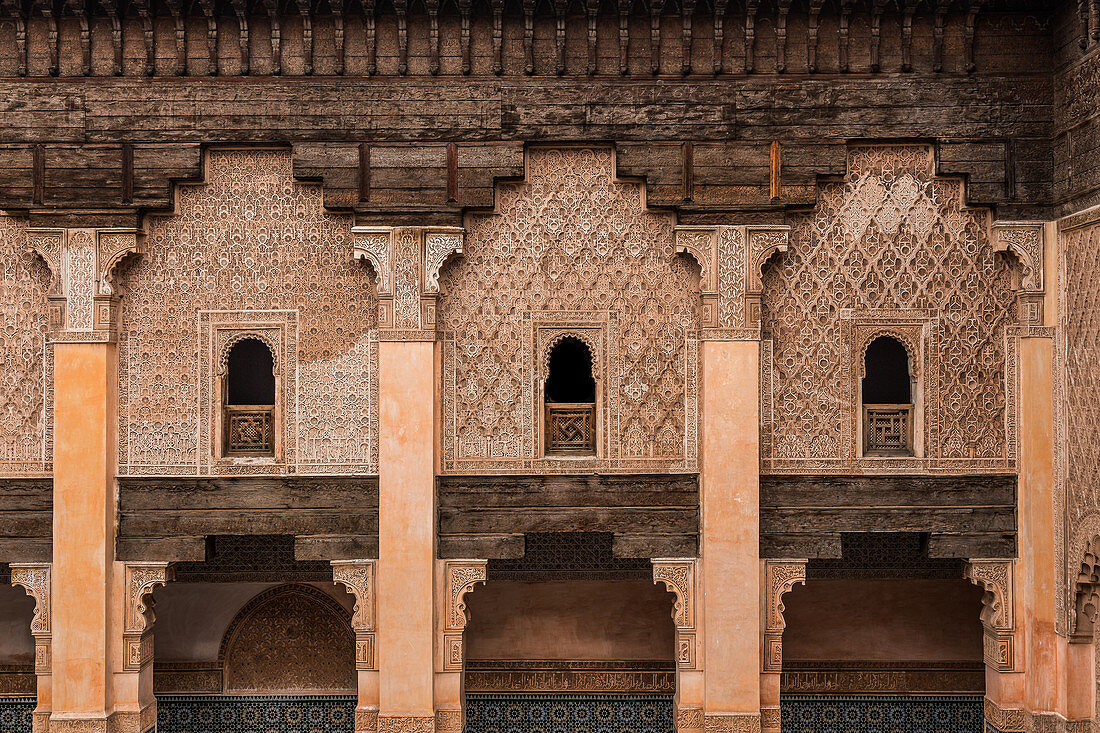 Die alte Koranschule Medersa Ben Youssef in der Medina von Marrakesch, Marokko