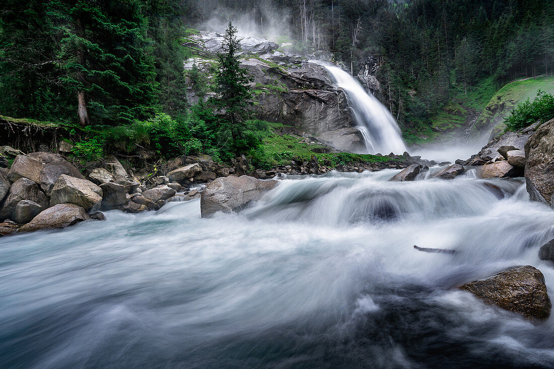 The power of water at the Krimml Waterfalls in Krimml, Salzburg, Austria