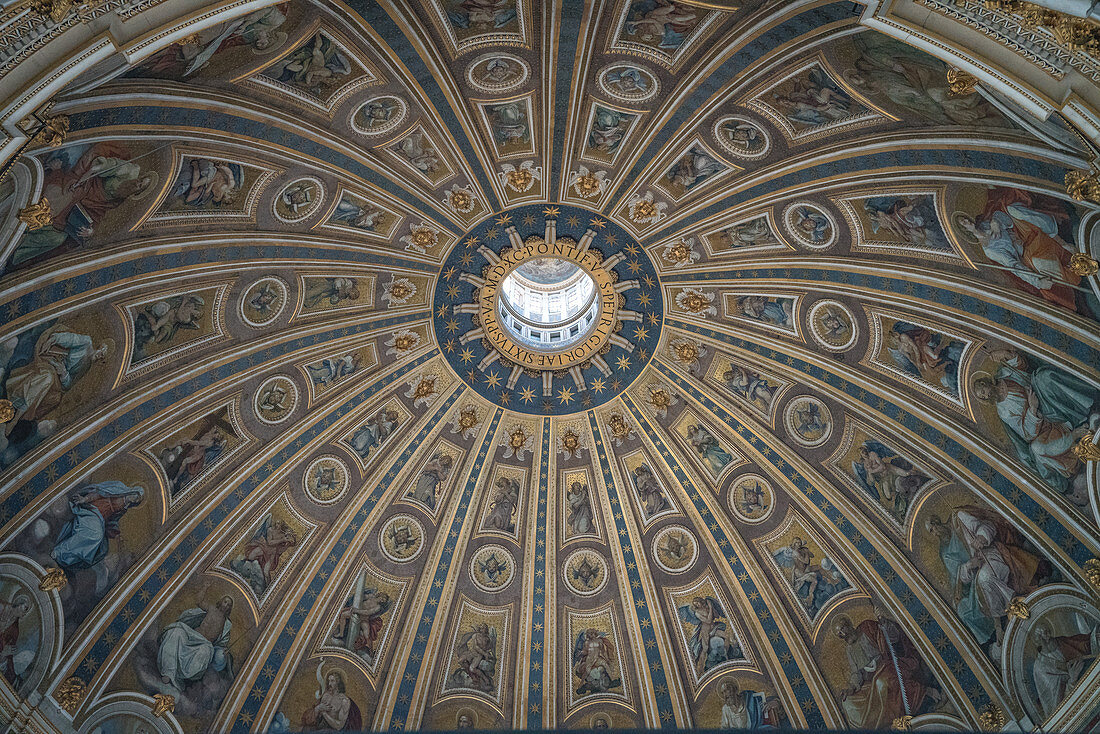 The dome of St. Peter's Basilica in Rome, Italy