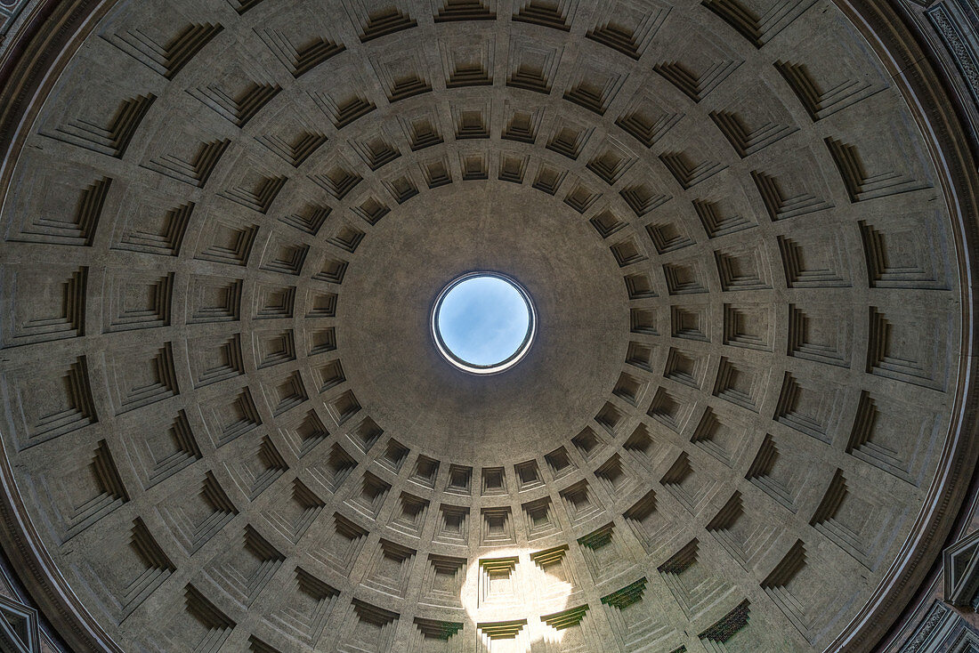 View of the dome of the Pantheon in Rome, Italy