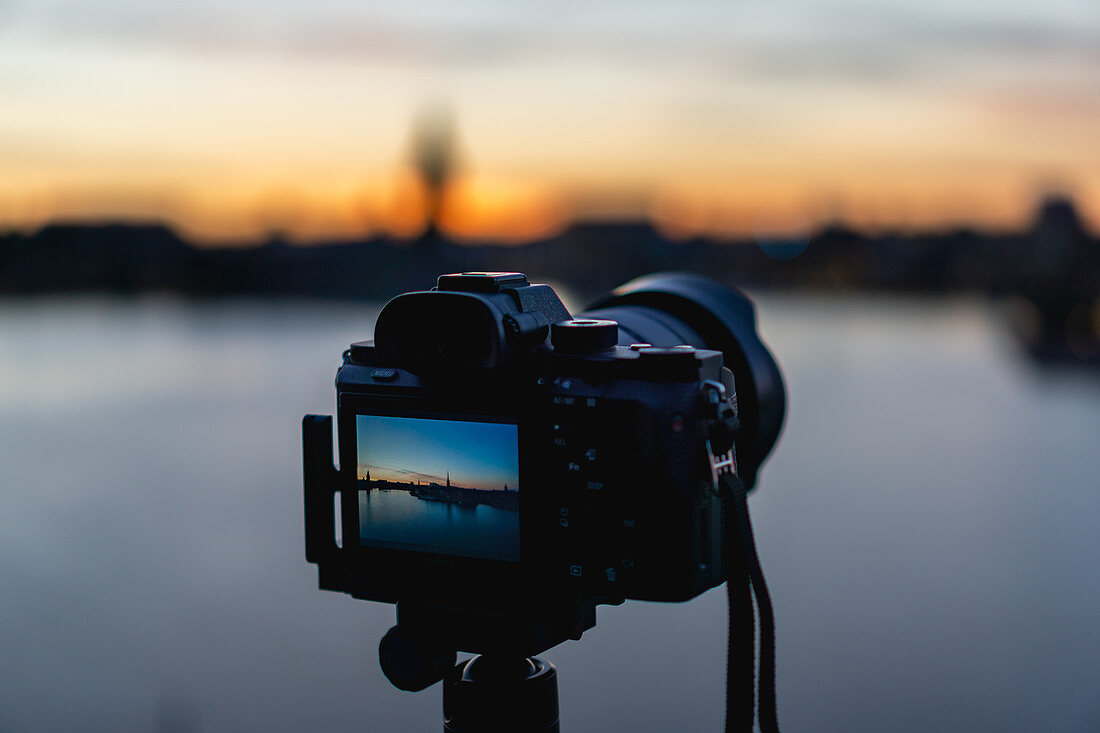 Kamera mit Blick auf Stockholm, Schweden