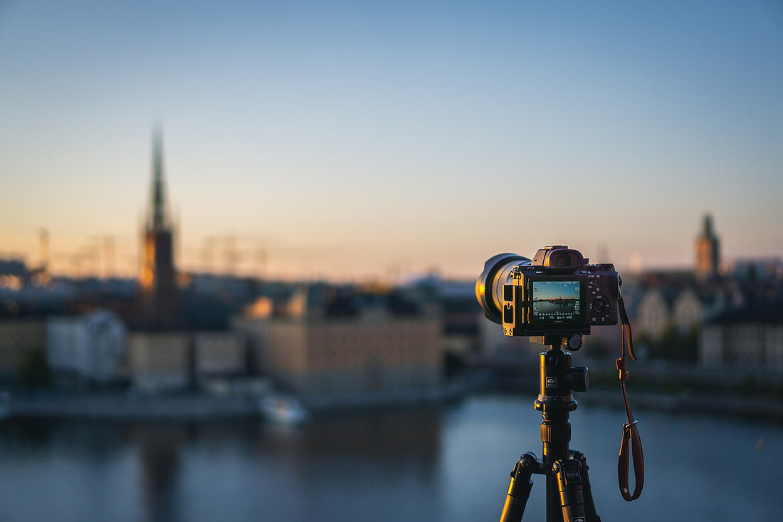 Camera with a view of Stockholm, Sweden