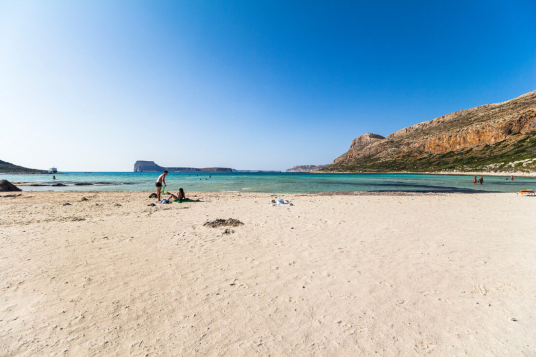 Lagune und Strand von Balos am Nachmittag, Nordwesten Kreta, Griechenland
