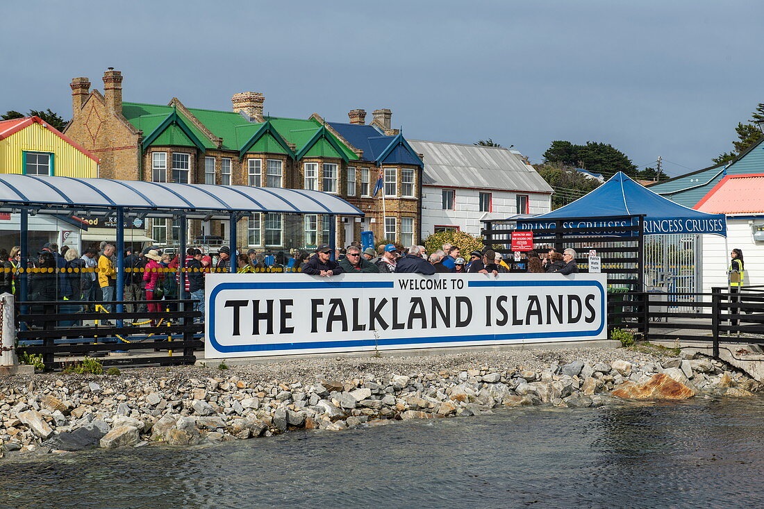 Annäherung an das Zentrum von Stanley, Hauptstadt der Falklandinseln, Stanley, Falklandinseln, British Overseas Territory