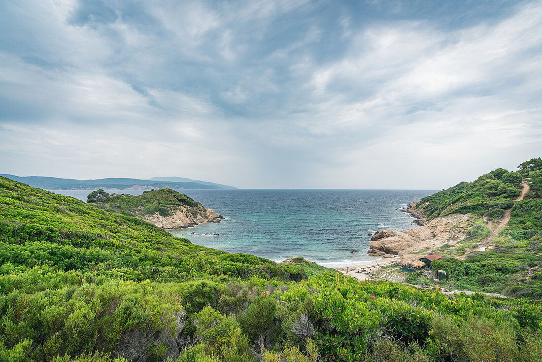 View of the Krifi Ammos beach on Skiathos, Greece