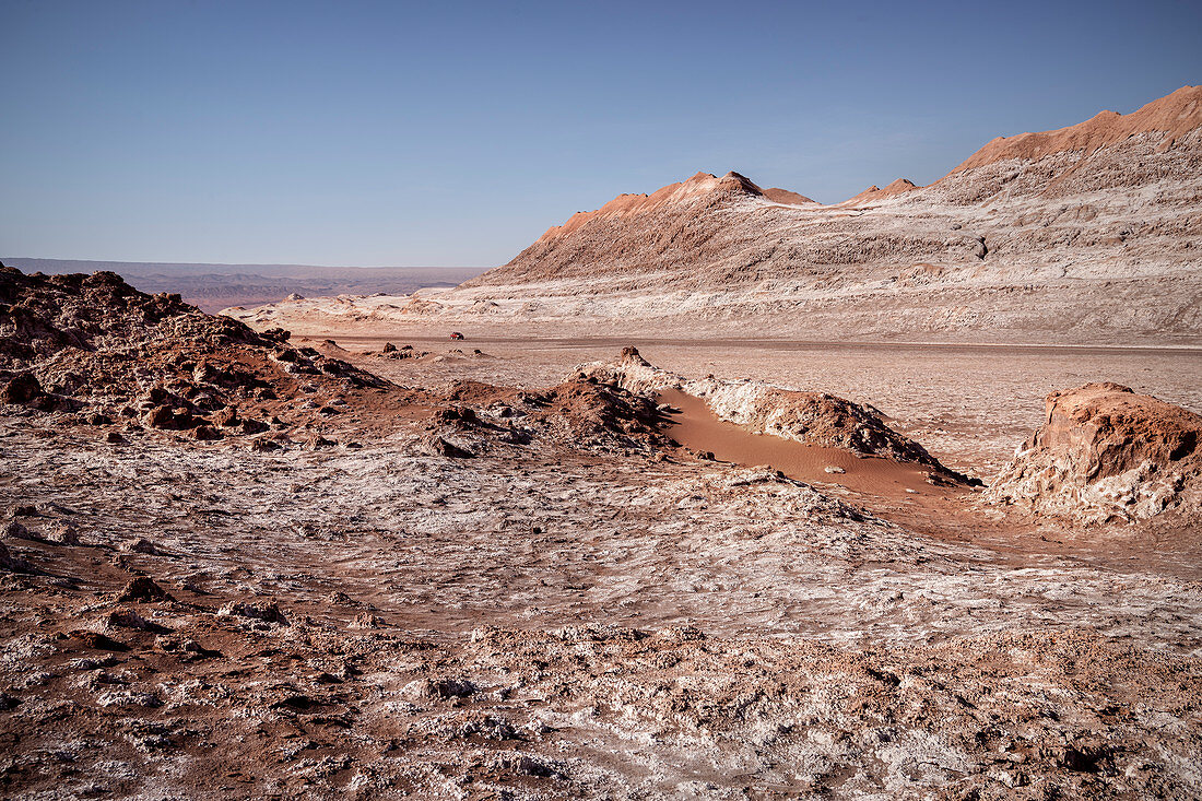 Salzformationen im „Valle de la Luna“ (Mondtal), San Pedro de Atacama, Atacama Wüste, Region Antofagasta, Chile, Südamerika