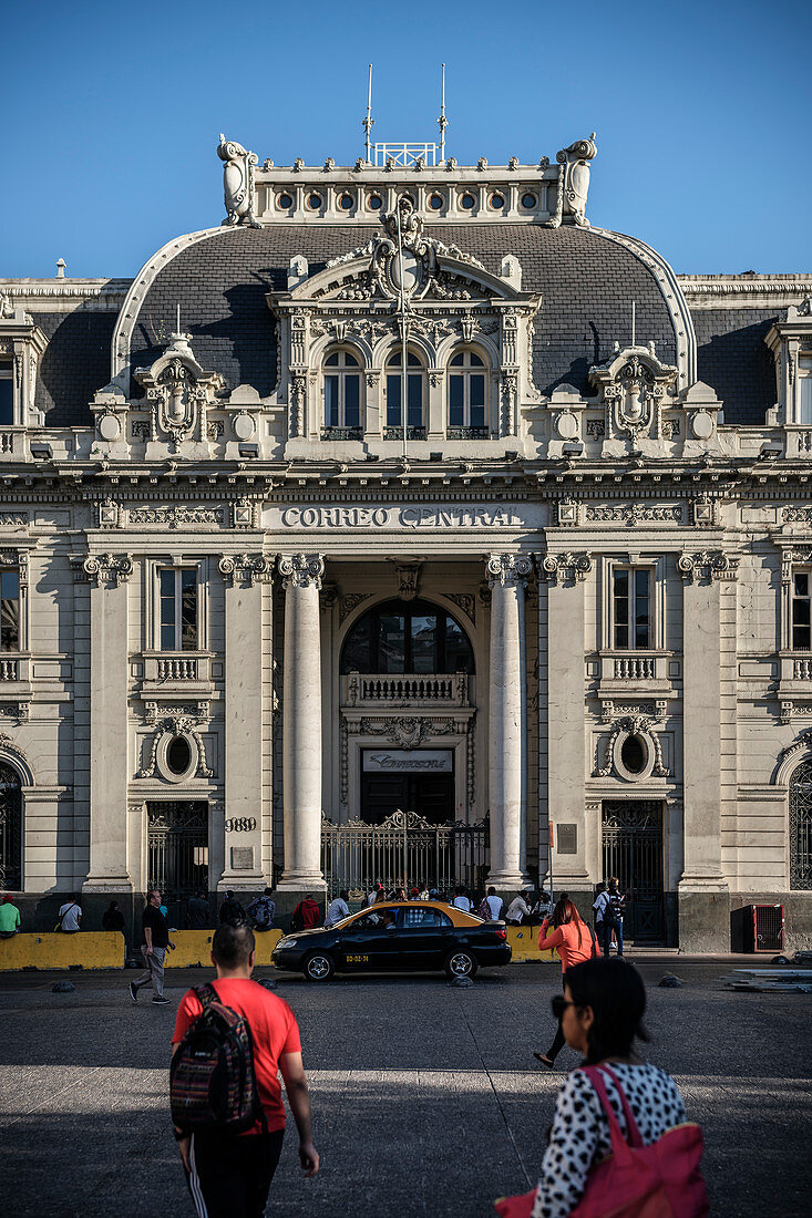 the post office is located in a magnificent historic building on Plaza de Armas, capital Santiago de Chile, Chile, South America